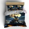 Egyptian Cat Statue Under Moon Bedding Duvet Cover Set  (1*Duvet Cover 2*Pillowcases, without duvet insert)