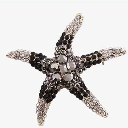 

Alloy Sea Star Shell Brooches Set with Pearls Rhinestones Romantic Beach Style Pins for For Women s Coat Dress Pin Accessories