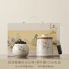 New Chinese Ru Kiln Personal Special Tea Cup Explosive Tea Separation Office Cup with Lid Retro Wooden Handle Tea Cup