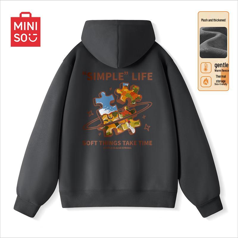 

MINISO Men s Heavyweight Fleece Hooded Sweatshirt XL