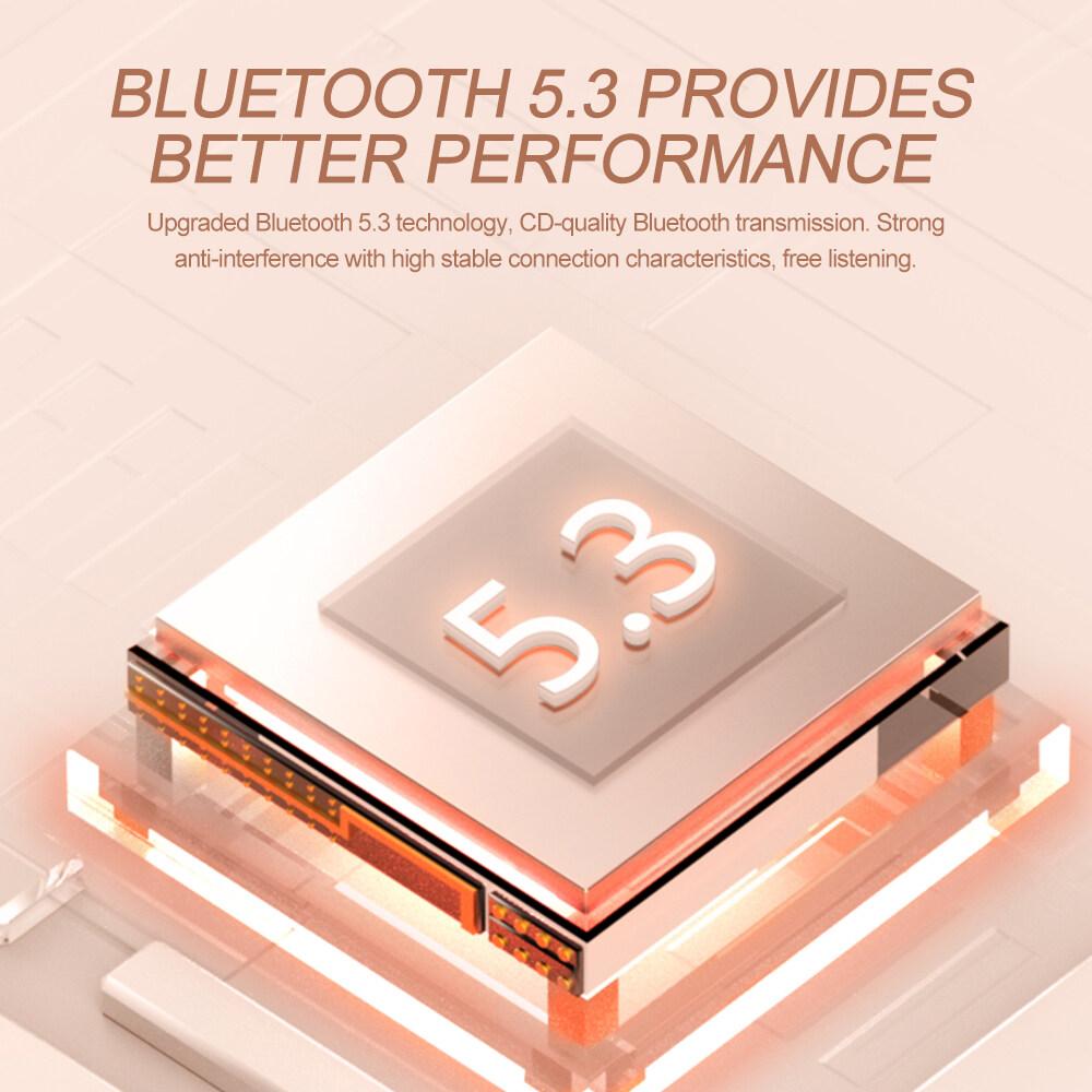 Mini Bluetooth 5.3 Music Headphones True Wireless Invisible In-Ear Earphones Gaming HIFI Stereo Noise Reduction Earbuds with LED Display Headsets