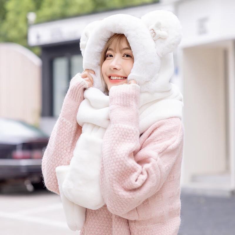 Jumaomao Women's 3-in-1 Winter Scarf, Hat & Gloves Set