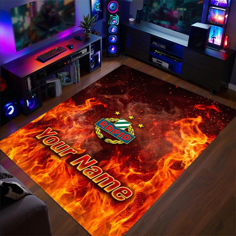 Crystal Velvet Rug Rapid Wien FC Print Custom Name Text Floor Mat Home Decor