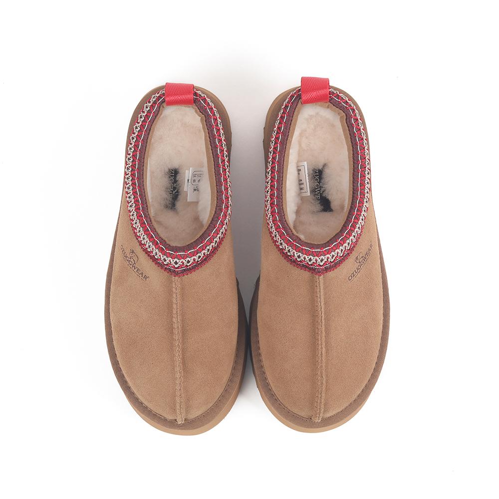 Oz Ugg Wear Adult Sydney Platform Slippers Chestnut Red