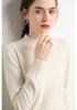 Women's Classic Cashmere Half-High Neck Knit Sweater - Thick, Warm, and Loose Fitting Base Layer Top