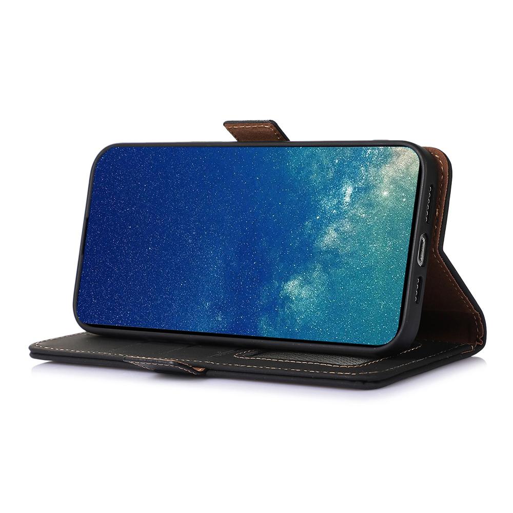 For OnePlus Nord CE 3 Lite 5G/Nord N30 5G Genuine Cow Leather Phone Case Flip Stand Cover with RFID Blocking Wallet