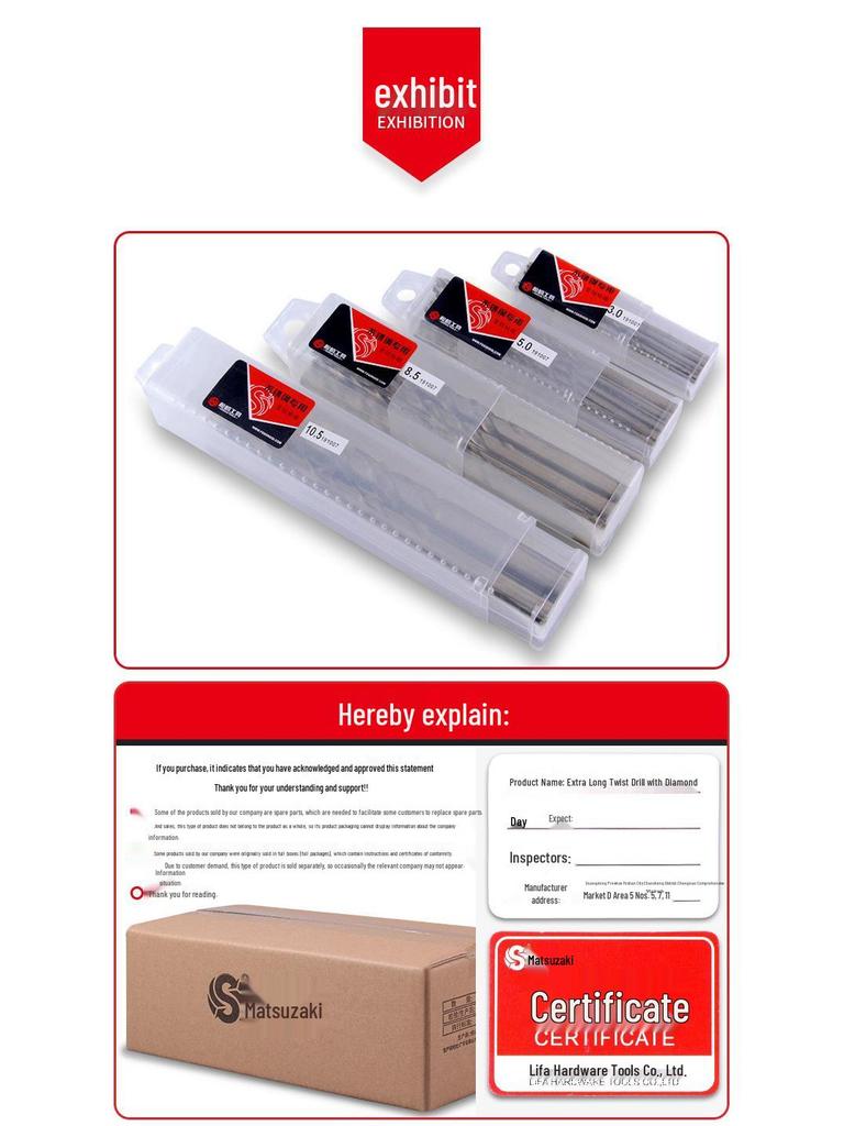 Cobalt Extra-Long High-Strength Alloy Twist Drill Bit for Stainless Steel and Woodworking