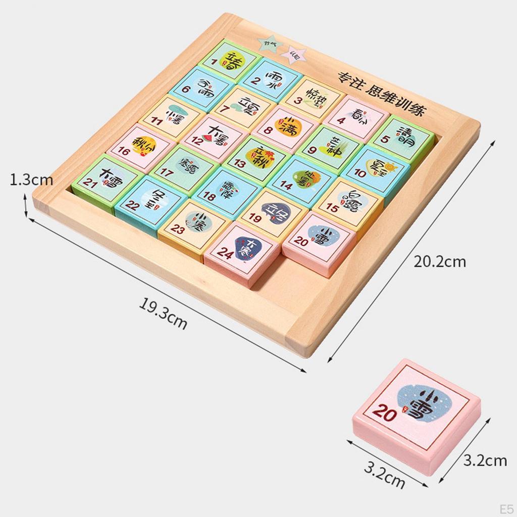 Slide Number Puzzle Wooden Board Develops Intelligence Thinking Ability Math Cognition for