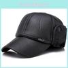 Durable Faux Leather Winter Cap With Ear Protection For Mens Outdoor Casual Fashion Accessory
