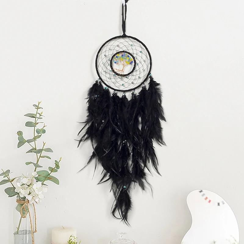 Wall Hanging Dream Catchers Gem Crystal Tree Of Life Dream Catcher Home Decoration Room Wind Chimes Ornaments Dream Catchers