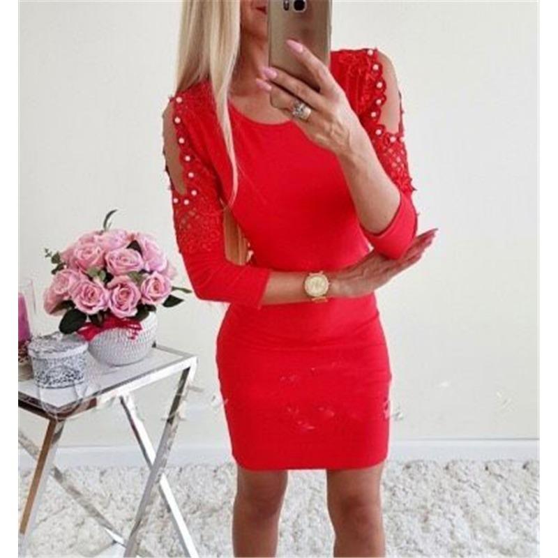 

Женское осеннее облегающее платье без бретелек из штапельного бисера сексуальное платье-пакет бедра XXL красный