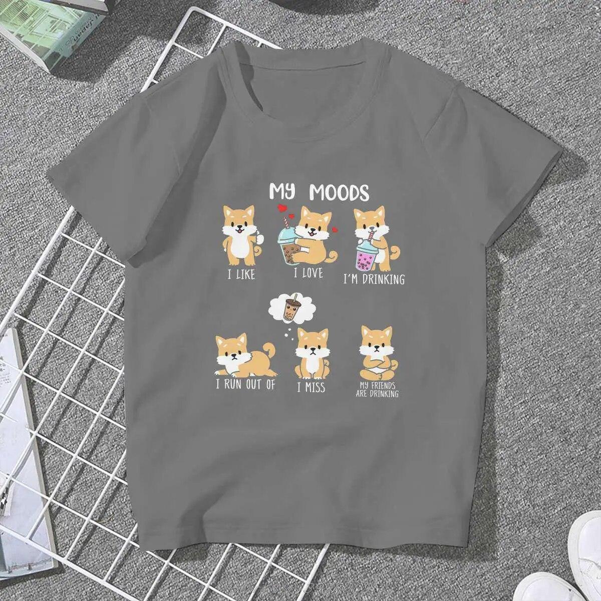 

Шиба-ину Боба чайная собака женские футболки Bubble Tea Lover гранж винтажная женская одежда большого размера из хлопка с графическим рисунком уличная одежда 3XL