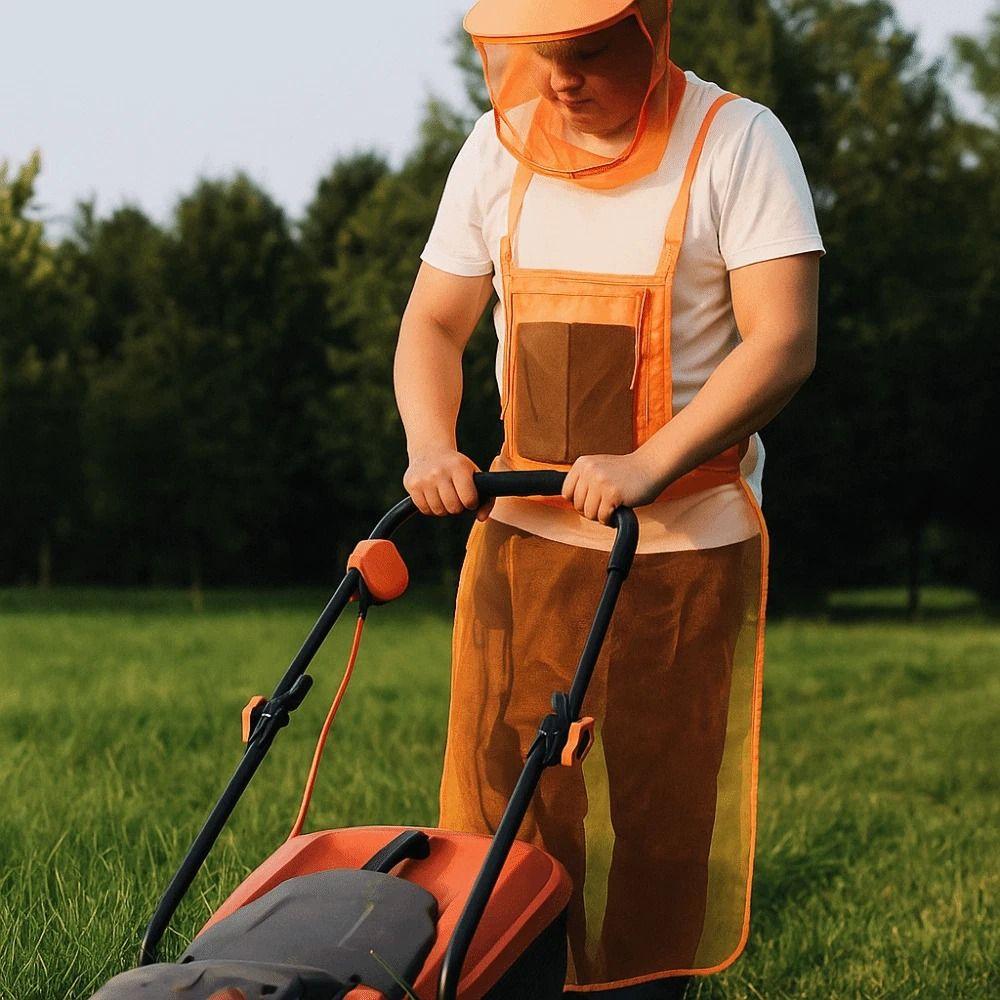 Mesh Lawn Mower Apron Breathable Garden Work Suit Portable Lawn Mower Protective Apron
