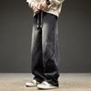 American High Street Straight Jeans Men's Spring and Autumn Retro Washed Casual Loose Wide-leg Overalls