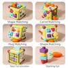 A Set Hexahedral Shape Montessori Puzzle Educational Function Durable Early Education Box Pull Design Color Matching