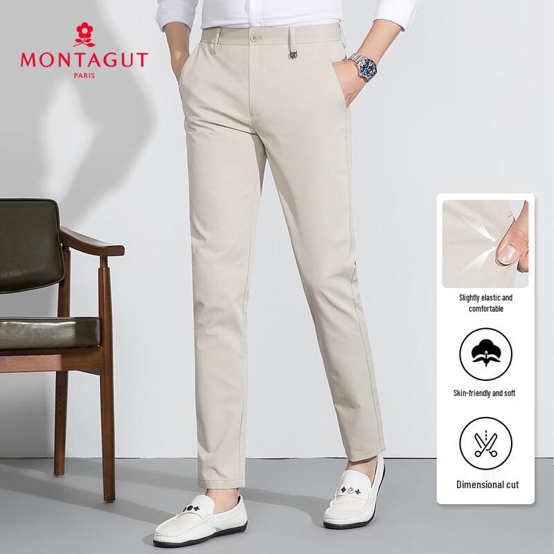 MONTAGUT Men s Wrinkle-Resistant Breathable Casual Trousers