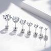 Four-Prong 316L Stainless Steel Diamond Stud Earrings for Conch Piercings (Unisex)