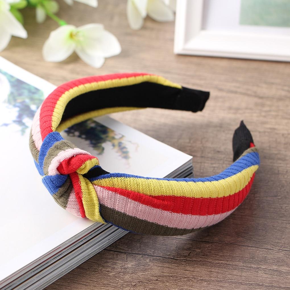 Women's Simple Color Mix Turban Headband (Barbie) Twisted Hairband