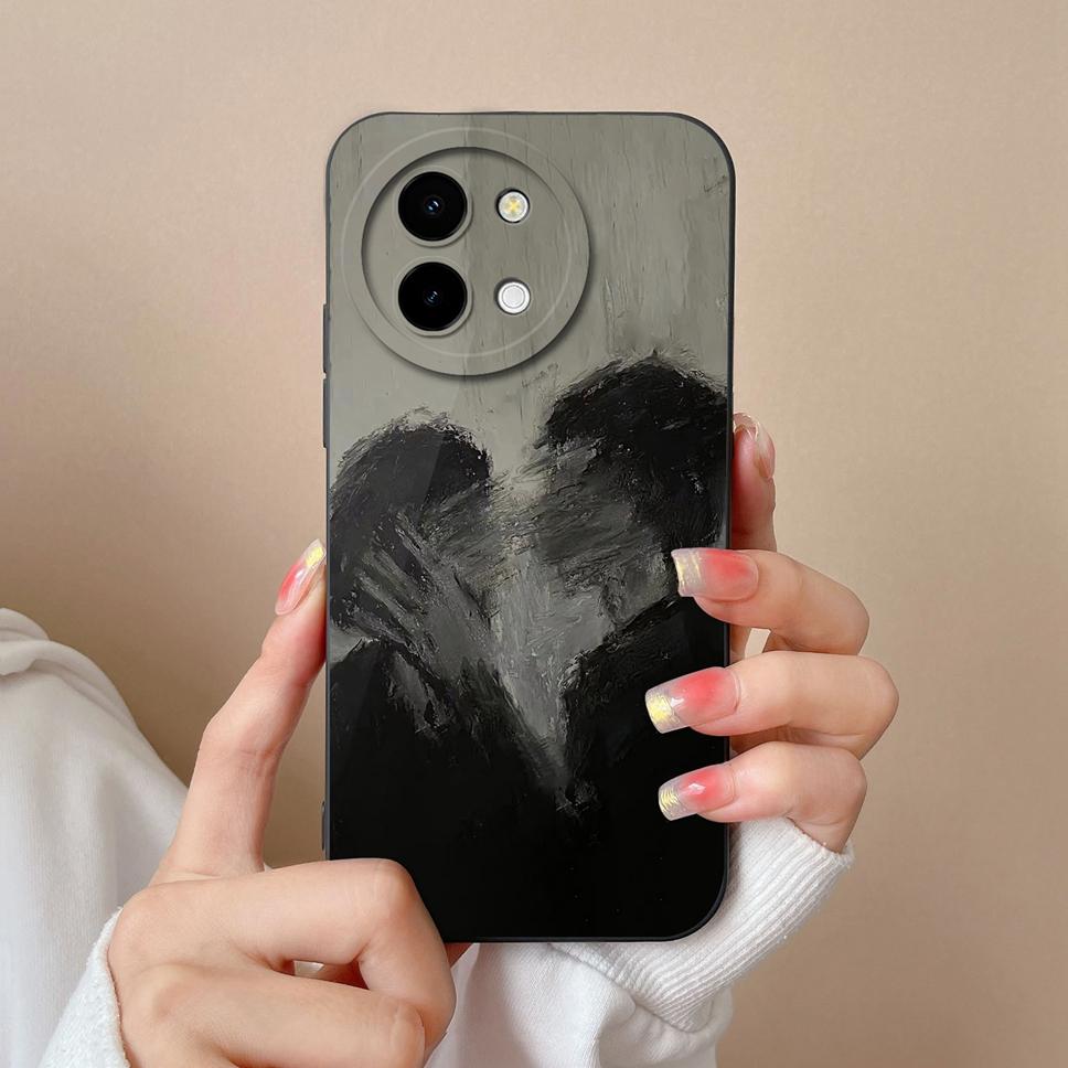 For Vivo Y38 5G Phone Case Lovely Cartoon Panda Pattern Soft Liquid Silicone Shockproof Protective Back Cover For Vivo Y 38 Capa