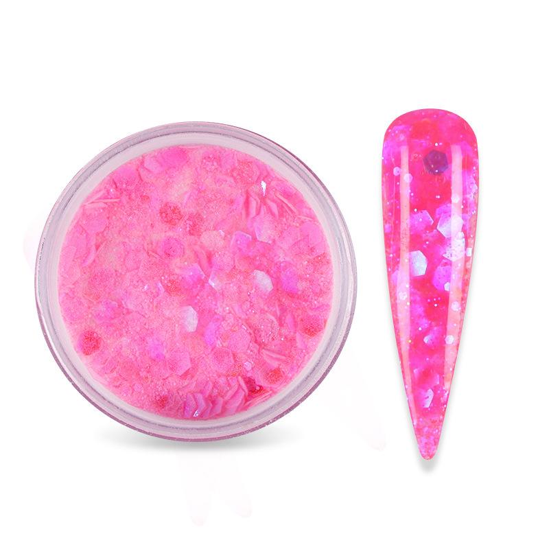 15g Nail Art Akrylový prášek Smíšený Mořská panna Šestiúhelník robustní třpytivé flitry pro nehtovou modeláž gel Polish Manikúra