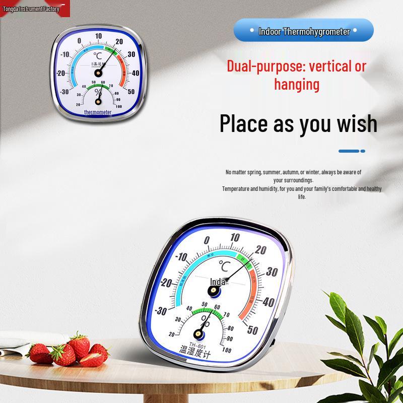 TH-601 Thermohygrometer: Indoor Thermometer & Hygrometer with Pointer Display, Ideal for Home Environment Monitoring