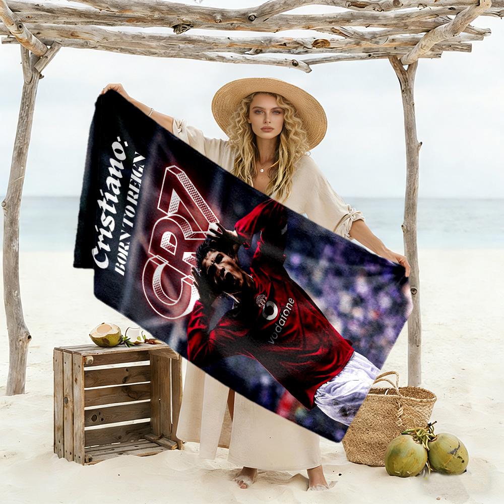 Ronaldo's Number Seven Jersey Beach Towel High Absorbency & Quick-Dry Comfortable Lightweight