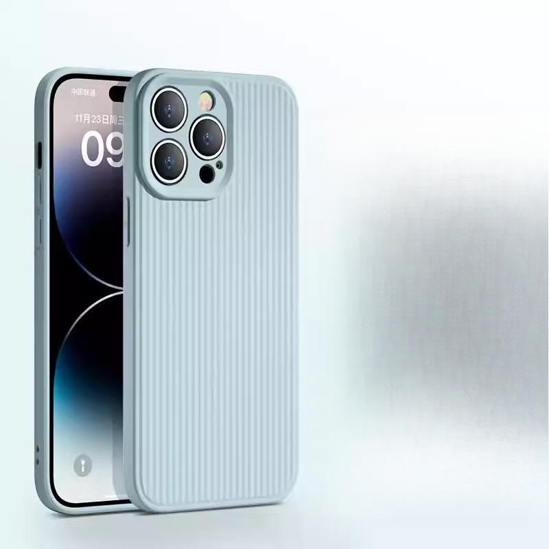 Corrugated Liquid Silicone Suitable for IPhone15 Mobile Phone Case Skin Feeling Apple 14 Anti-fall 13 ProMax Protective Case