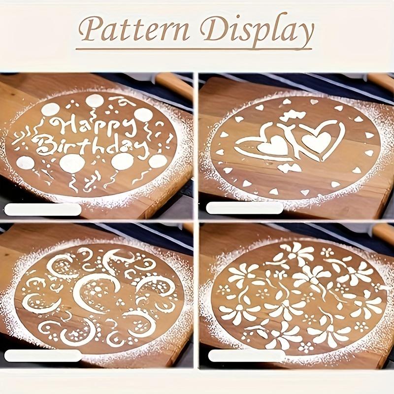 Round Cake Top Stencils Biscuit Template Mesh For Birthday Cake Blossom Decoration Mould DIY Baking Tools Kitchen Accessories