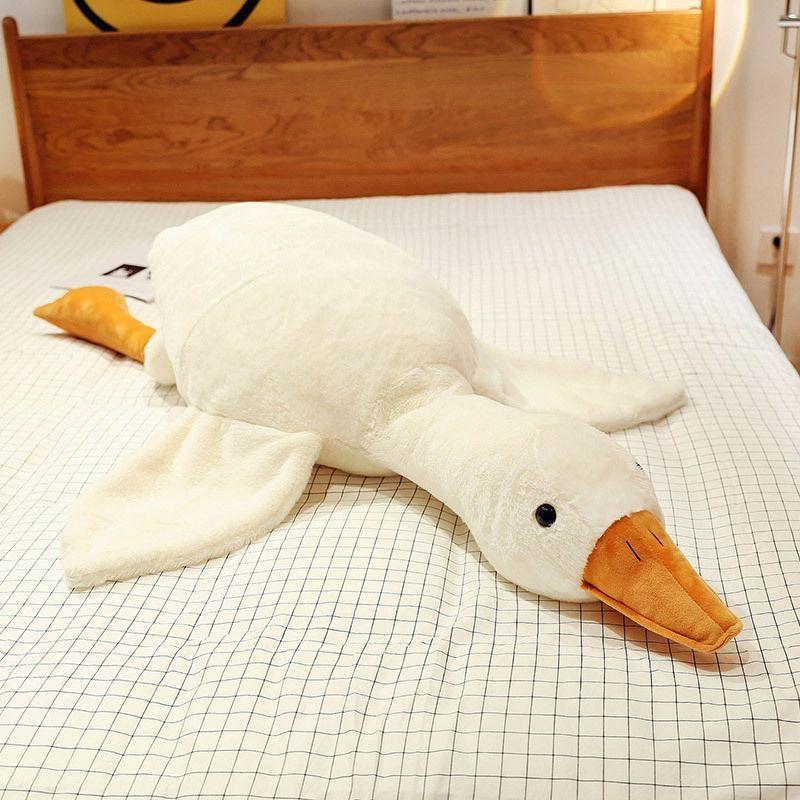 45cm Cute Big White Goose Plush Toy Kawaii Huge Duck Sleep Pillow Cushion Soft Stuffed Animal Doll Birthday Gift for Kids