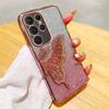 Applicable to Samsung S25ULTRA mobile phone case A05 electroplating glitter NOTE20 diamond-encrusted quicksand butterfly bracket A53 set