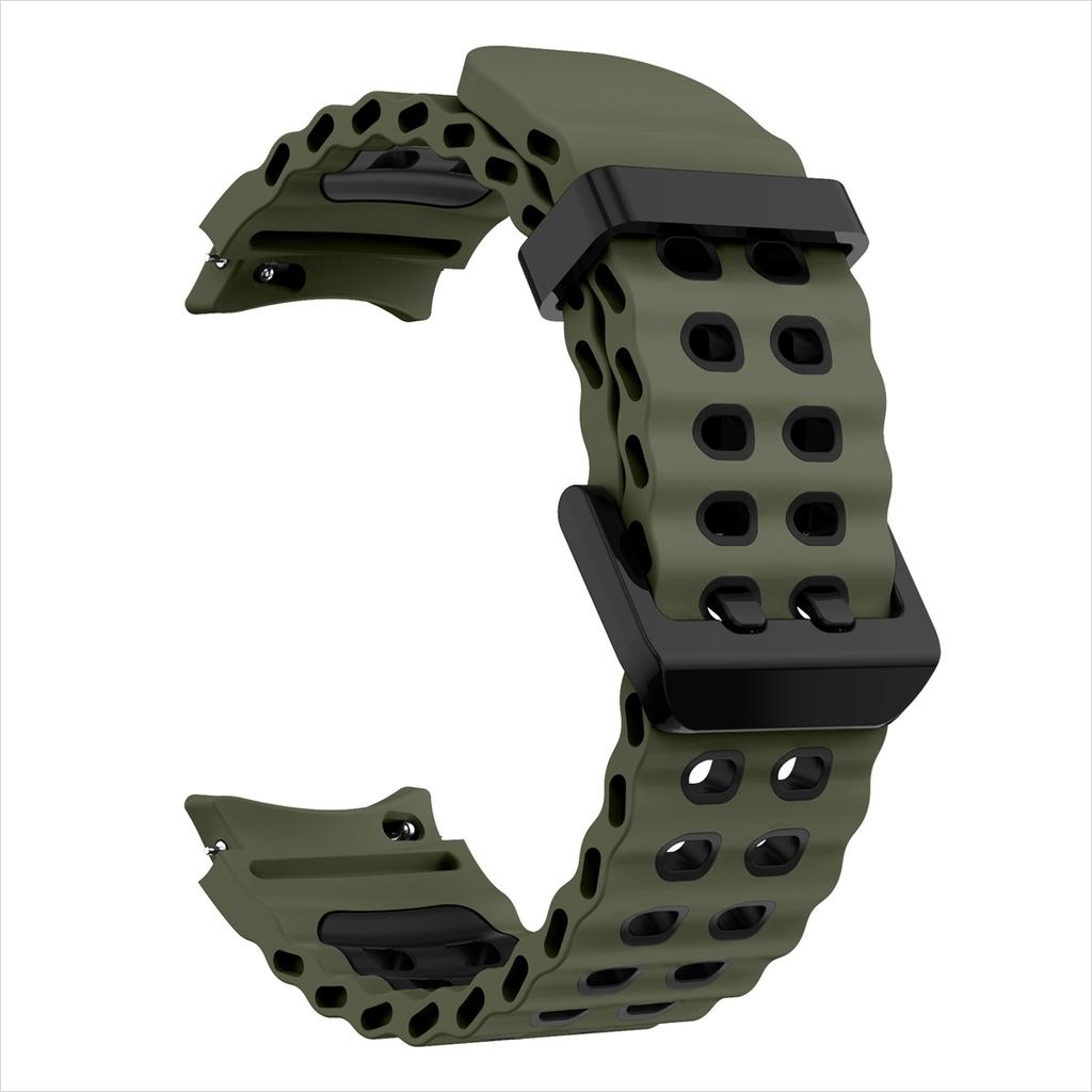 Marin Sport Tvåfärgat Band För Samsung Galaxy Watch 7 6 5 Pro 4 FE 40mm 44mm Silikonrem Utan Mellanrum Galaxy 4 6 Classic 5Pro Band