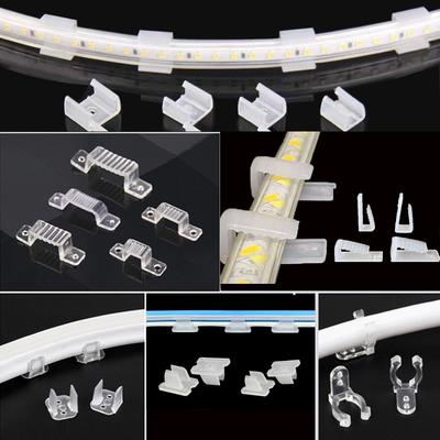 Neon Strip LED Fix Clips Holder Connector Accessories 6mm 8mm 10mm 12mm 15mm 18mm 20mm For Neon Light Fixing COB Led Tape Buckle