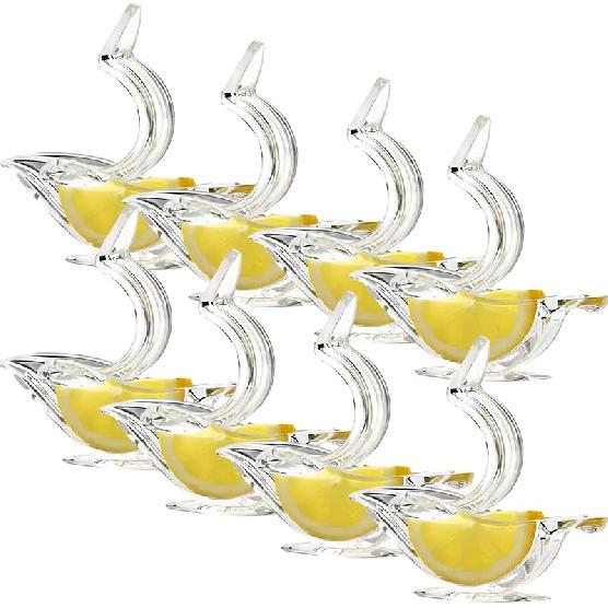 New Acrylic Manual Lemon Slice Squeezer, Portable Transparent Fruit Juicer, Elegance Bird Shape, Hand Juicer for Orange Lemon Lime Pomegranate (4Pcs)