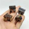 4 Pezzi Casa Miniatura Statuetta Accessorio Fatina Decorazione Casa Animale Cartone Animato Statua Edificio Artigianato in Resina Piccoli Artigianati Creativi Regali
