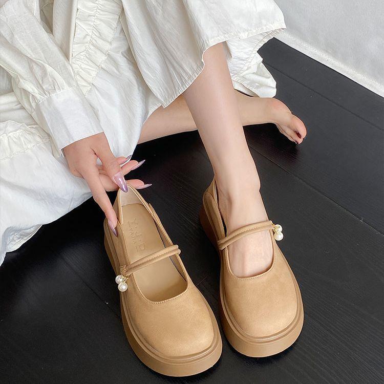 French Mary Jane shoes women's new spring explosion in 2025 with skirts, small leather shoes, fairy style platform women's single shoes