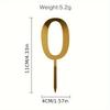10pcs Acrylic Number Cake Toppers 0-9 for Birthday, Wedding - Golden Dessert Table Decorations.