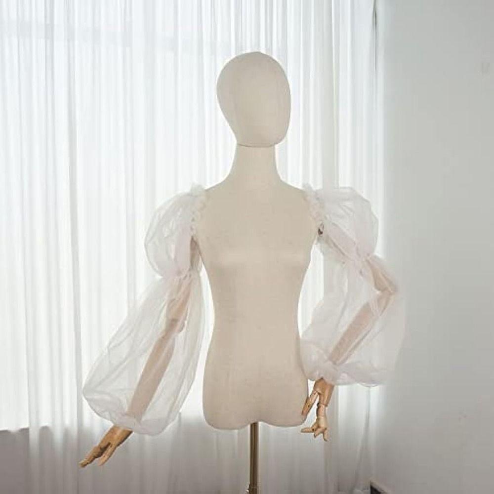 Long Sleeve Decorative Sleeves Solid Color Long Sleeve Cover Tulle Arm Cover  Dress Decoration
