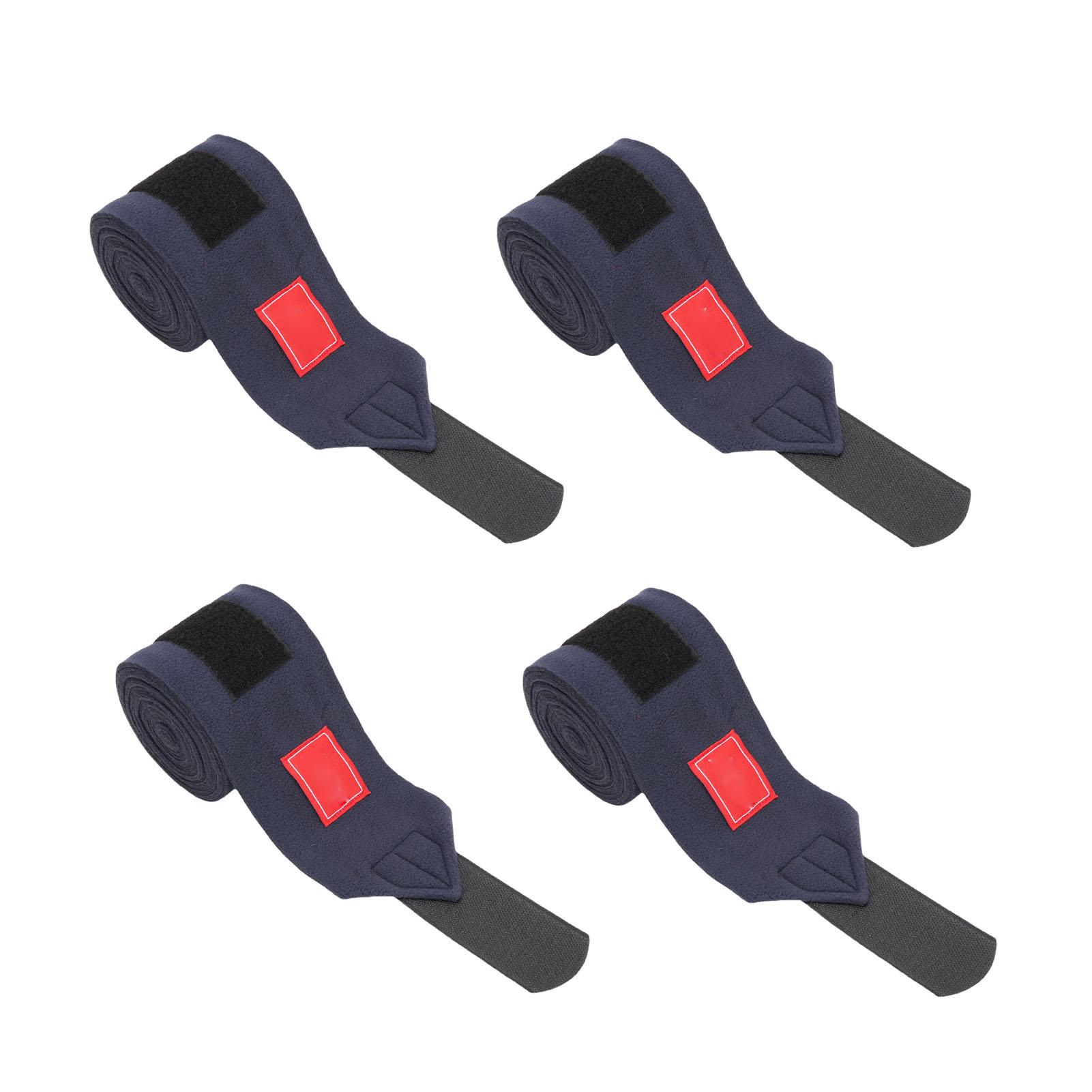 

4PCS Horse Polo Leg Wraps 9.8FT Soft Fleece Protective Equestrian Leg Bandages for Horse Supplies navy blue