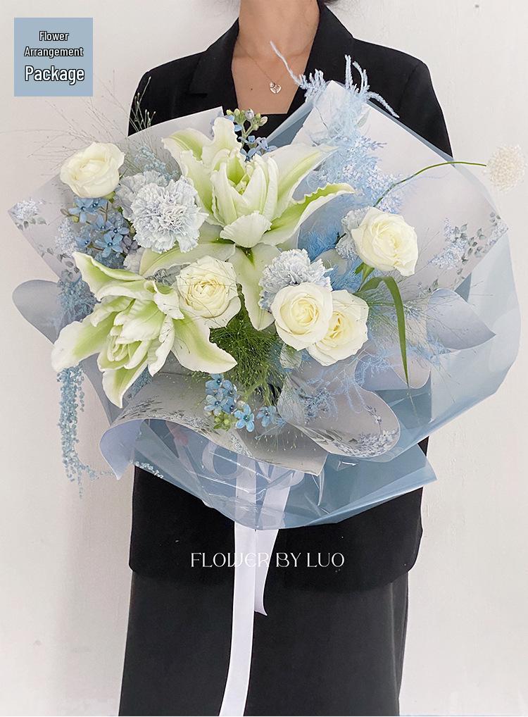 Solid Color Glassine Waterproof Floral Wrap for DIY Bouquets