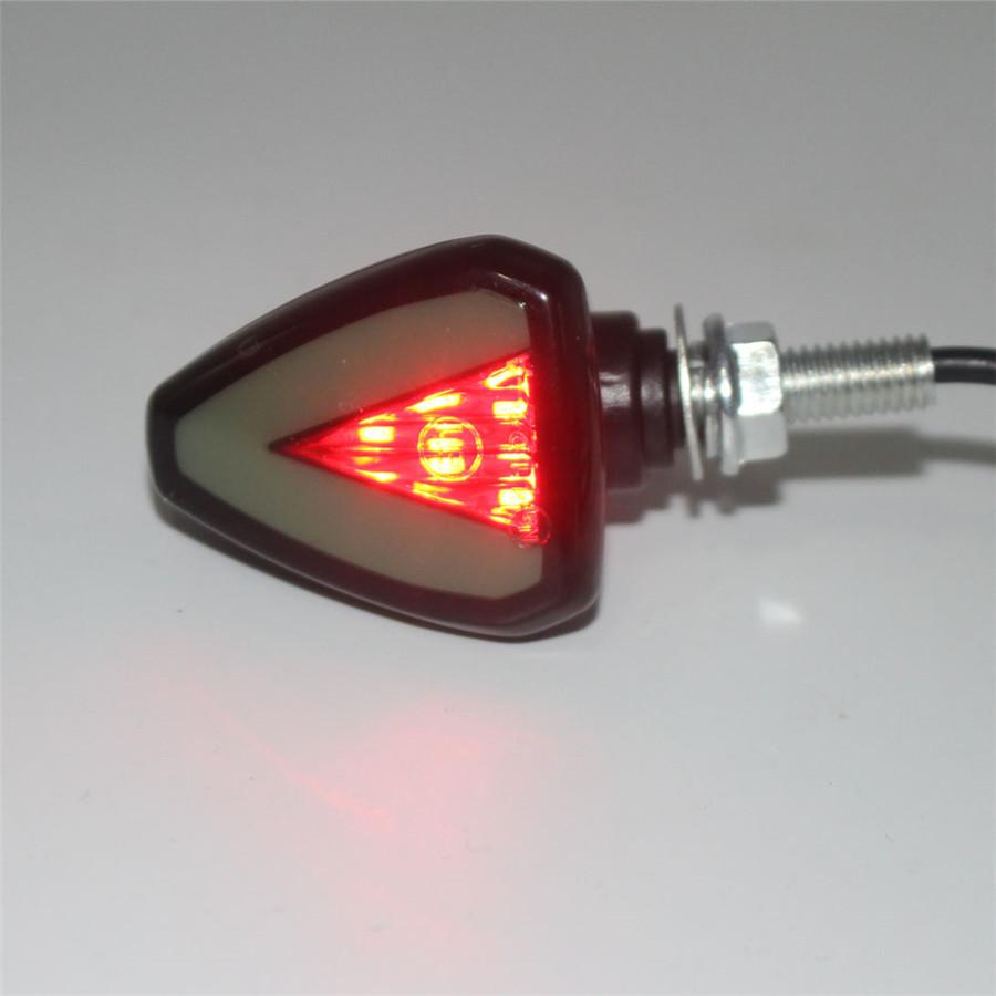 2x 12V Scooter Moped Motorcycle LED Turn Signal Light Indicator W/ Red Stop Lamp