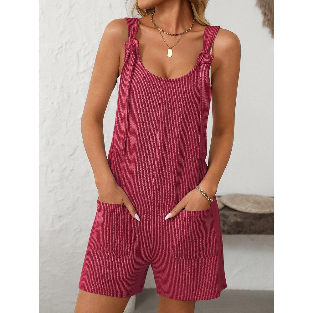 

Женские повседневные летние короткие комбинезоны и комбинезоны, женские свободные комбинезоны без рукавов с карманами на бретелях XL вино красного