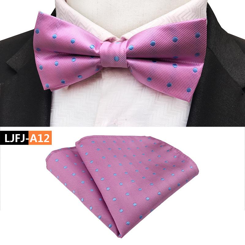 Set de papion cu buzunar și prosop la modă, papion de nuntă pentru mire și cavaler de onoare