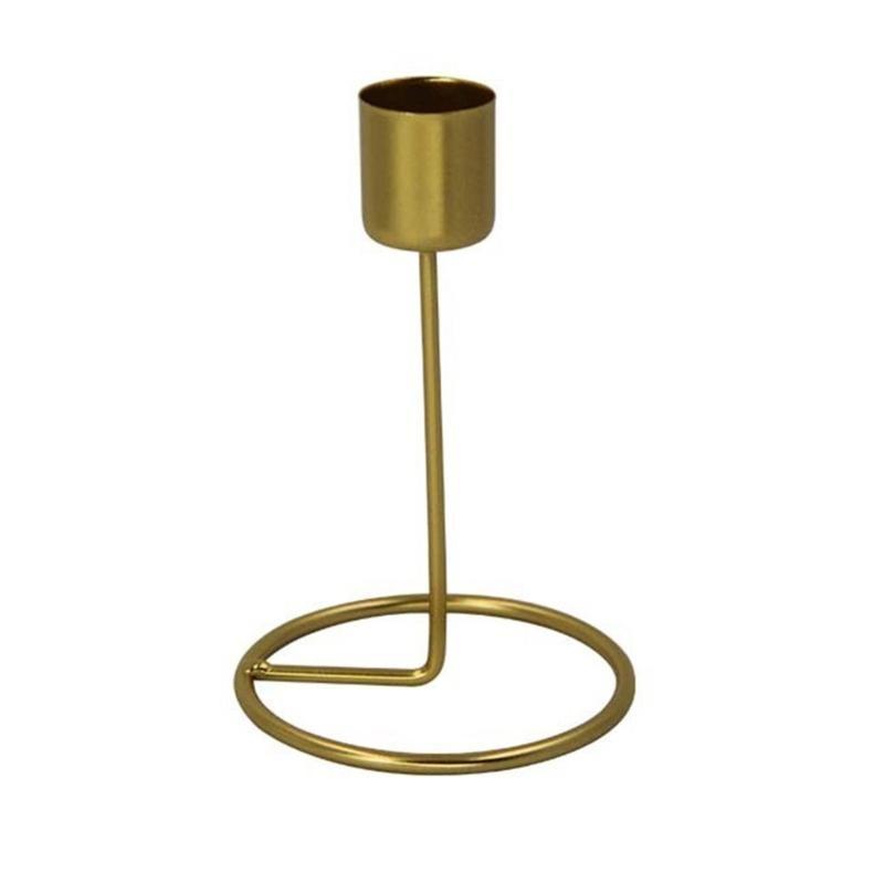 Retro Metal Gold Taper Holder for Home and Event Decoration Candlestick