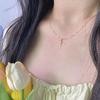 Minimalist Hammered 18K Gold Plated Sterling Silver Cross Necklace - High-End Cool Style Choker Chain