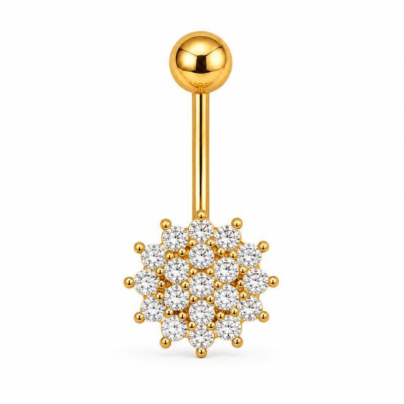 Dangle Belly Button Ring Gold Color Hypoallergenic Butterfly Heart Shape Piercing Jewelry for Summer Beach Party