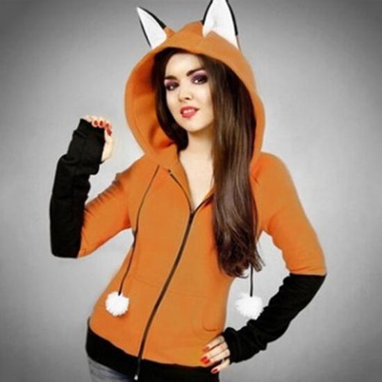 Frauen Sweatshirt Cosplay Fox Anime Pullover Kostüm Hoodies Tier Erwachsene Onesie Unisex Kostüm