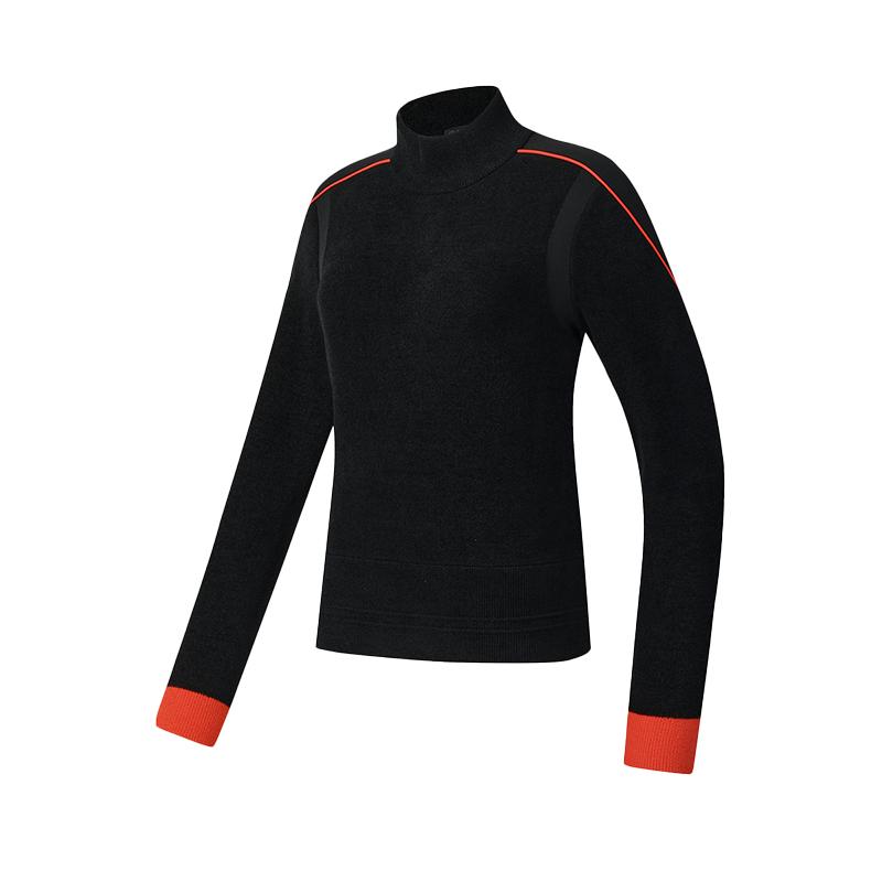 

FILA Golf Series Casual Sports Comfortable Versatile Stain-Resistant Knit High Neck Long Sleeve Sweater Women sweater Deep-Black A11W545415FBK XL