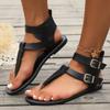 Women's Summer New Gladiator Sandals Fashionable Comfortable Buckle Flat High-Top Shoes