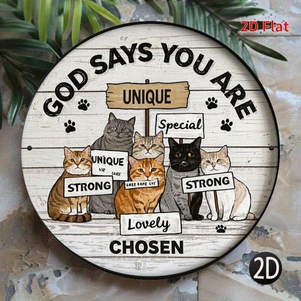 Vintage Cat Metal Sign 8x8 Inch Cute Pet Wall Decor For Home Cafe Bar Garden Yard