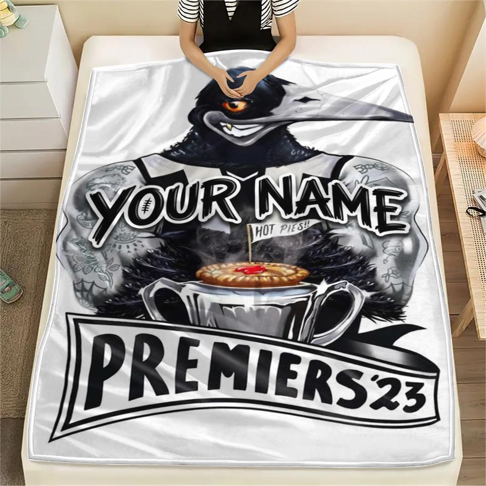 1PC Custom Name Collingwood Patterned Flannel Blanket Suitable For All Seasons for Home Decor Warmth and Comfort Gifts Holiday Present